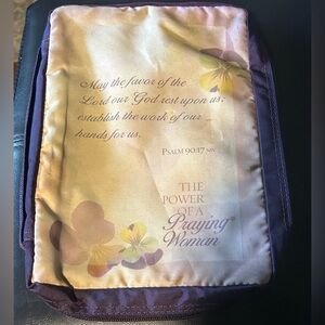 The Power of a Praying Woman Floral Bible Cover - Purple & Cream